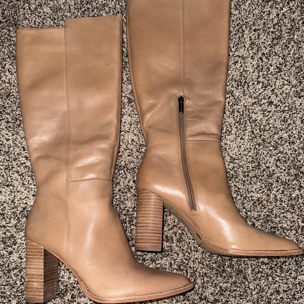 Sam Edelman Tan Leather Knee-High Boots